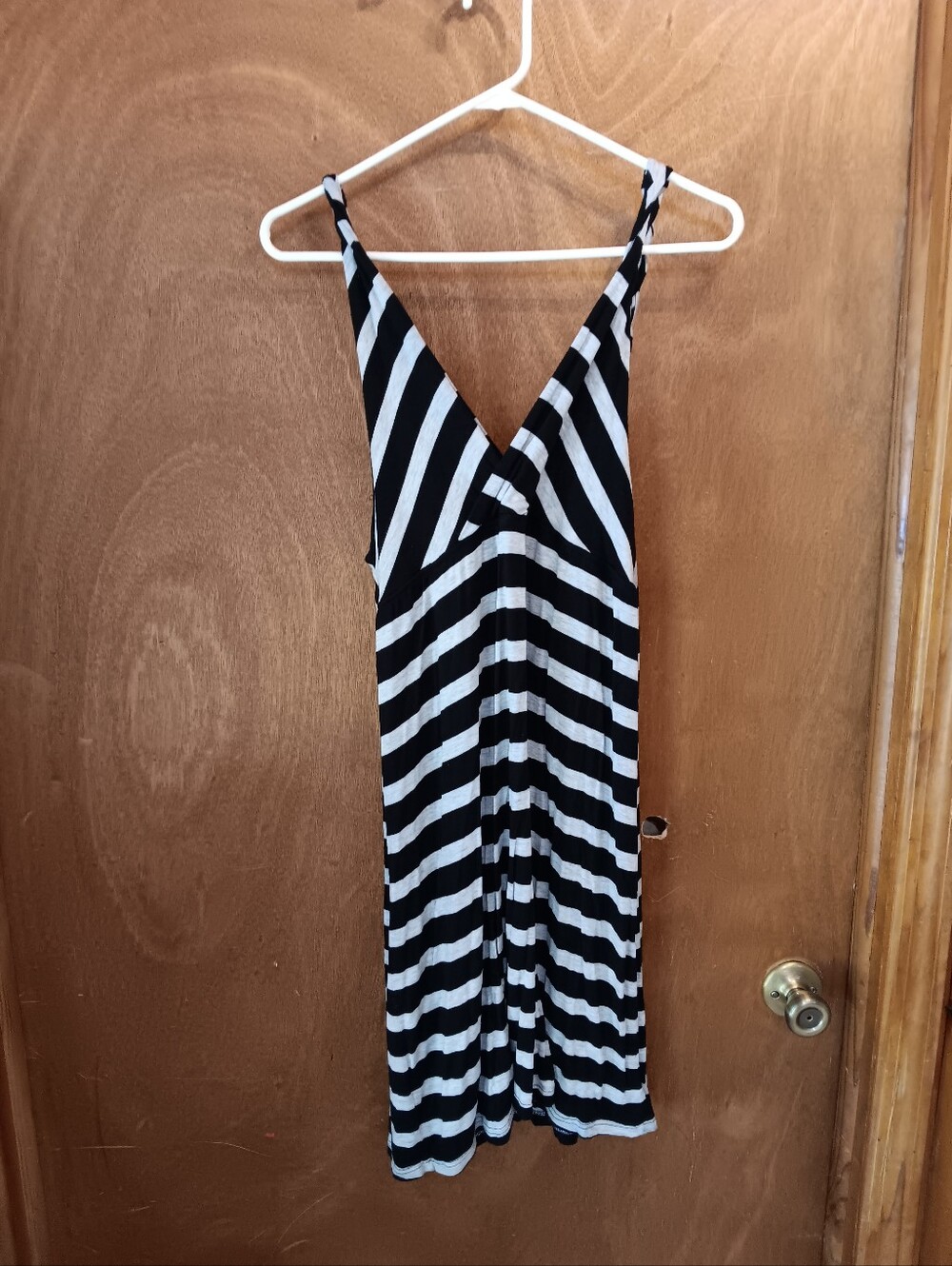 Caslon Black & Grey Striped Womans' One-Piece Dress